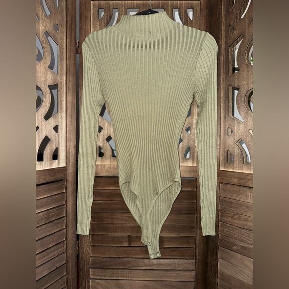 Fashion Nova Sage Ribbed Bodysuit - Picture 14 of 16